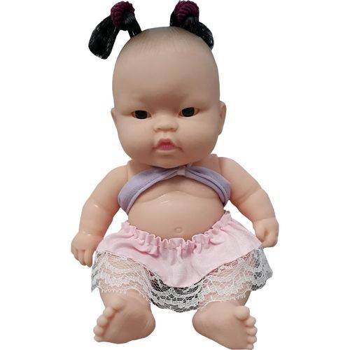 Boneca Cotiplás Coleção Bebê Mini Pedacinho - Top e Saia Rosa/roxo