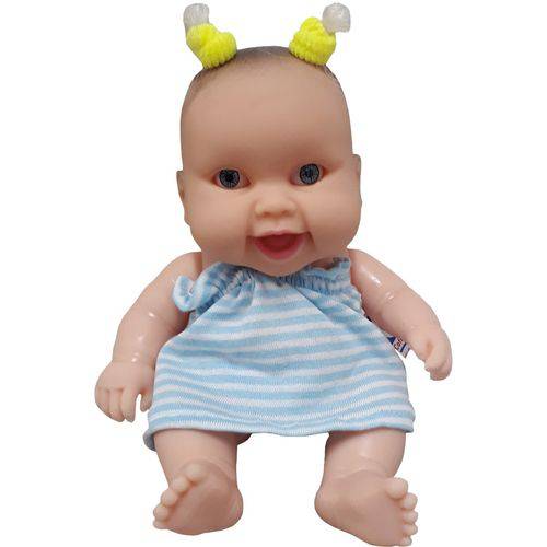 Boneca Cotiplás Coleção Bebê Mini Pedacinho - Vestido Azul/branco