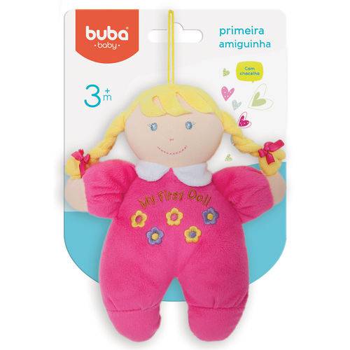 Boneca de Pano - 24 Cm - Primeira Amiguinha - Pink - Buba