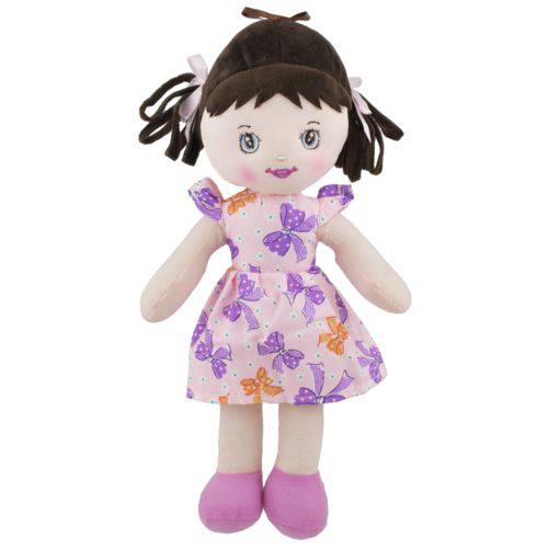 Boneca de Pano Eliza com Vestido de Fitinha com 4 Cores BBR TOYS