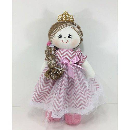 Boneca de Pano Princesa Helena Chevron para Menina P