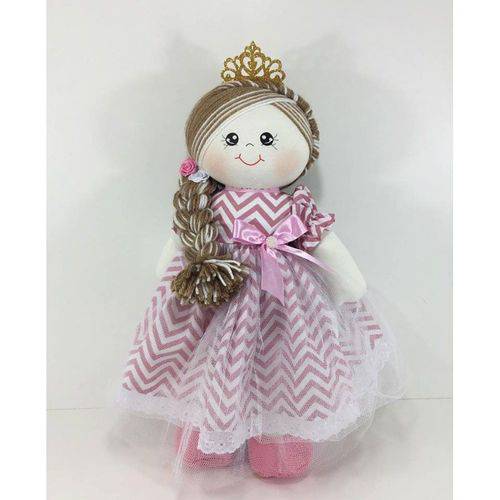 Boneca de Pano Princesa Helena Chevron para Menina M