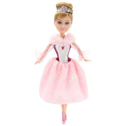 Boneca e Acessórios - Sparkle Girlz - Winter Princess - Loira com Vestido Rosa - Dtc