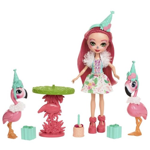 Boneca Enchantimals Conjunto Histórias Mattel Flamingle Flamingle