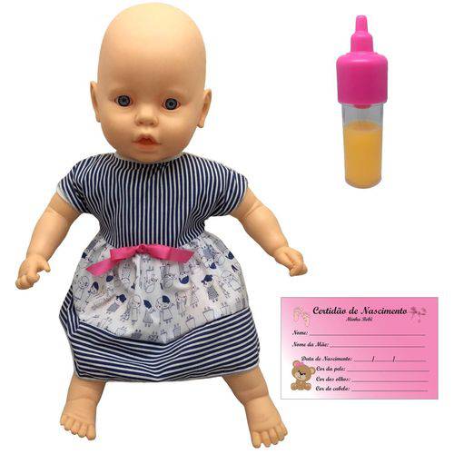 Boneca Grande Bebê Encanto Bebezão 55cm com Acessórios Mamadeira Mágica e Certidão de Nascimento - Estrela