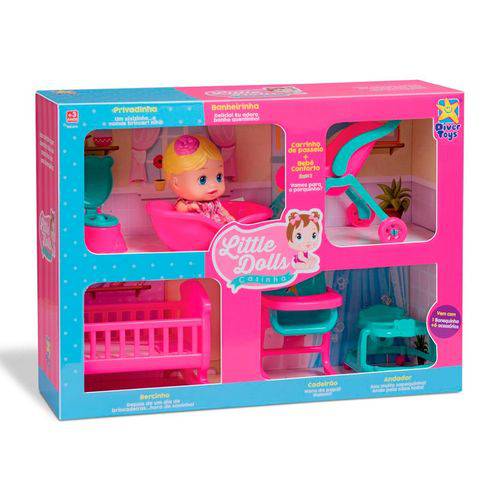 Boneca Little Dolls Kit Casinha Completo Diver Toys