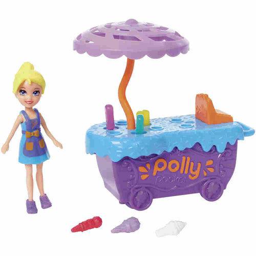 Boneca Polly Conjunto Carrinho de Comida Mattel