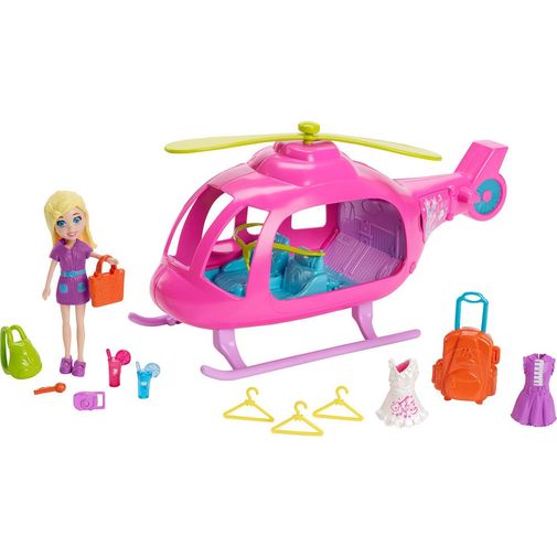 Boneca Polly Pocket - Helicóptero Popstar - Mattel