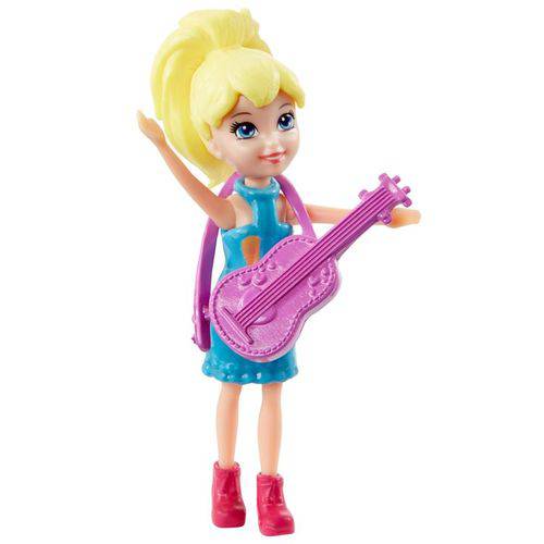 Boneca Polly Pocket - Sortimento Básico - Polly com Vestido de Guitarra - Mattel