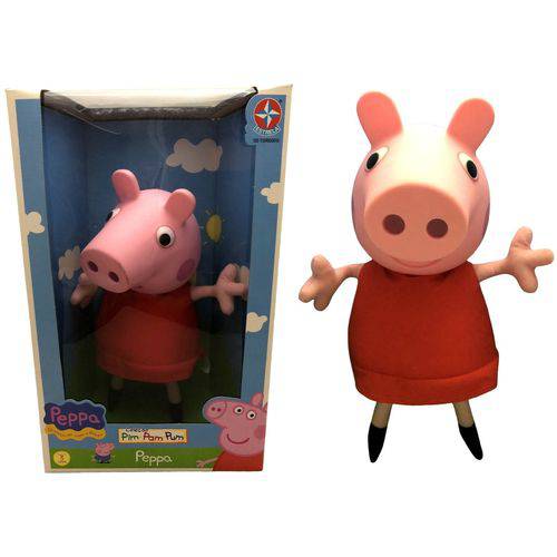 Boneca Porca Peppa Pig Grande com Cabeça de Vinil - Estrela