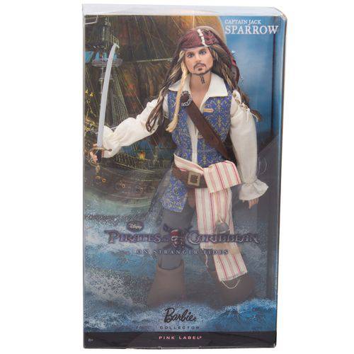 Boneco Barbie Collector Jack Sparrow Piratas do Caribe - Mattel