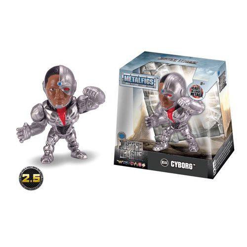 Boneco de Metal Liga da Justiça - Cyborg 6cm - Jada Toys - Dtc