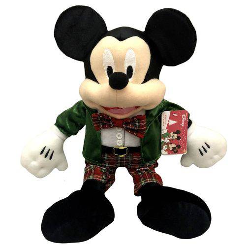 Boneco de Pelúcia Grande Mickey Mouse Natal 46cm - Disney