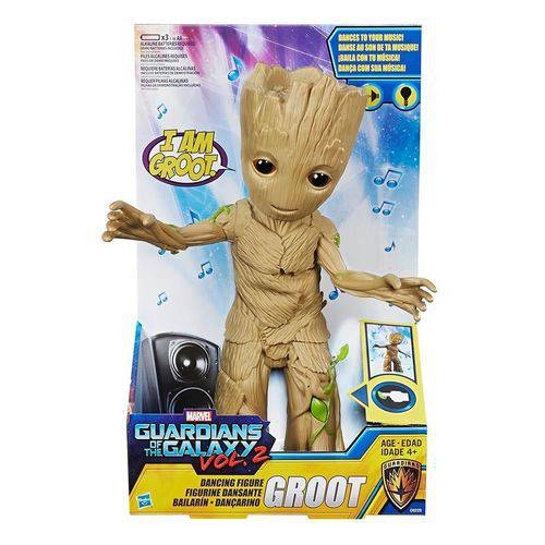 Boneco Eletrônico Baby Groot Dançarino Guardiões da Galáxia Hasbro