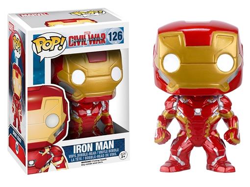Boneco Iron Man Guerra Civil Pop! 126 Funko - Minimundi.com.br