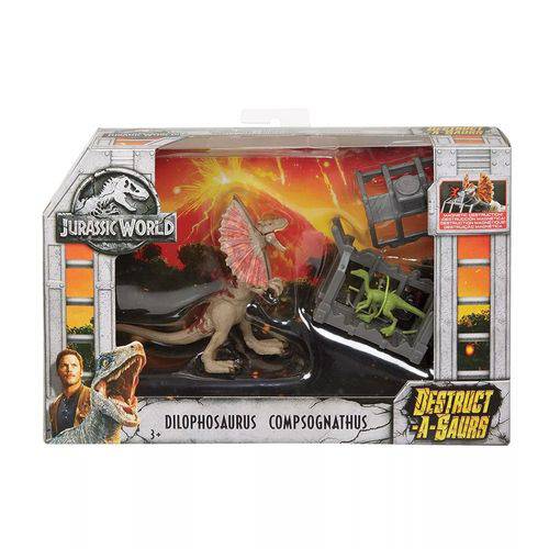 Boneco Jurassic World 2 Dilofossauro e Compsognathus FTD09/FTD10 - Mattel
