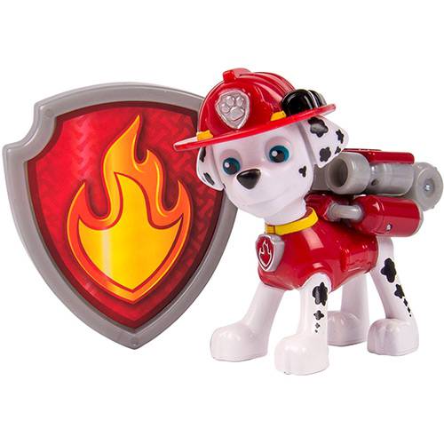 Boneco Patrulha Canina Figuras com Distintivos Marshall - Sunny Brinquedos