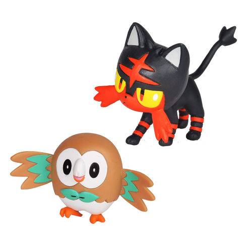 Boneco Pokémon Battle Figure Pack - Rowlet & Litten - Dtc
