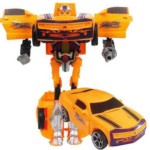 Boneco Robo Transforma em Carro Articulavel Brinquedo Infantil