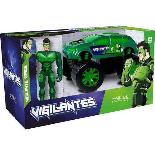 Boneco Super Vigilante Verde com Carro - Mielle