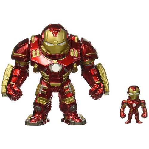 Bonecos de Metal Hulkbuster 16cm e Homem de Ferro 6cm - Jada Toys - Dtc - DTC