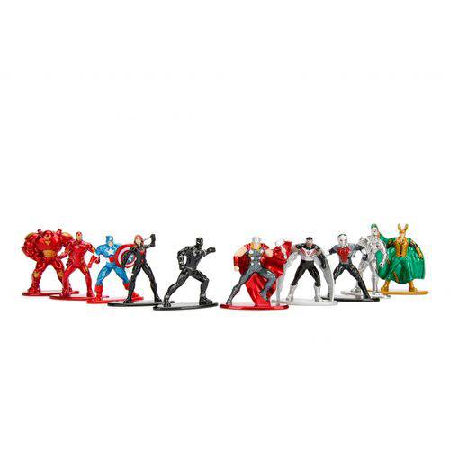 Bonecos de Metal Nano Marvel Vingadores Pack C/10 - Jada Toys - Dtc