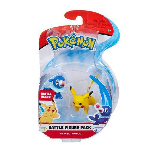 2 Bonecos Pokémon Sol e Lua Pikachu Vs Popplio Wicked Cool Toys - Suika