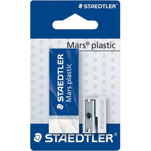 Borracha e Apontador Staedtler Mars Plastic - Cartela com 2 Peças - Tris