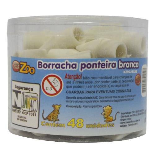 Borracha Ponteira Branca Kz922918b Pct C/48 - Kaz