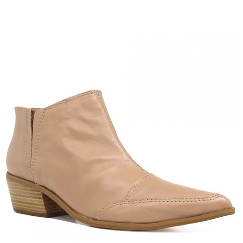 Bota Zariff Shoes Ankle Boot Couro Nude