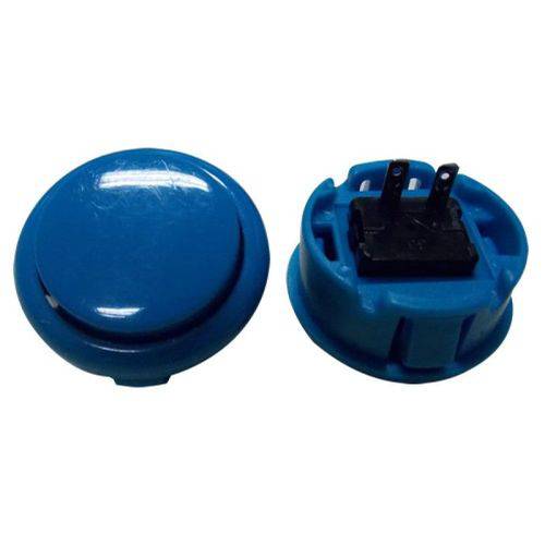 Botão Arcade Fliperama Tipo Sanwa (conector 2.8mm) - Azul
