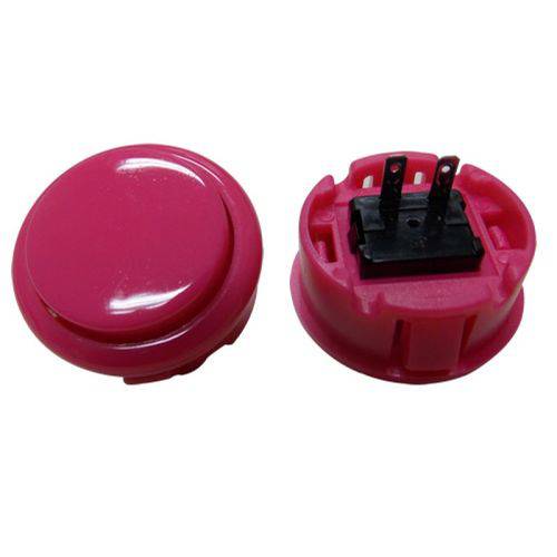 Botão Arcade Fliperama Tipo Sanwa (conector 2.8mm) - Rosa