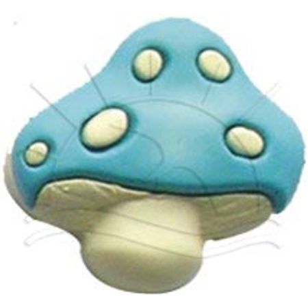 Botão Cogumelo - 5 Unid Bege/azul
