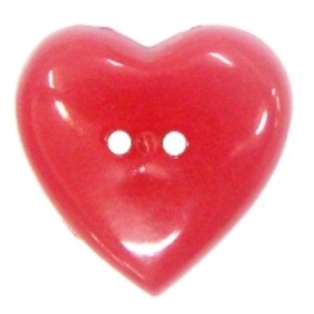 Botão Coração Vermelho - 4 Unid