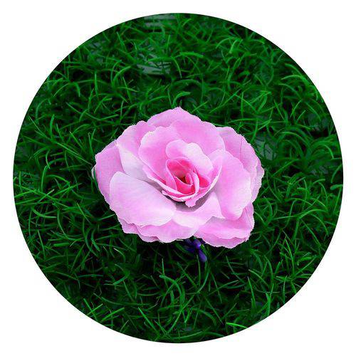 Botão Rosa Cor de Rosa 7cm Sem Haste - 50 Unidades
