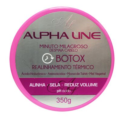 Botox Minuto Milagroso Desmaia Cabelo 350g - Alpha Line