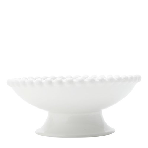 Bowl com Pé Dots Cerâmica Branco 15CM - 32949