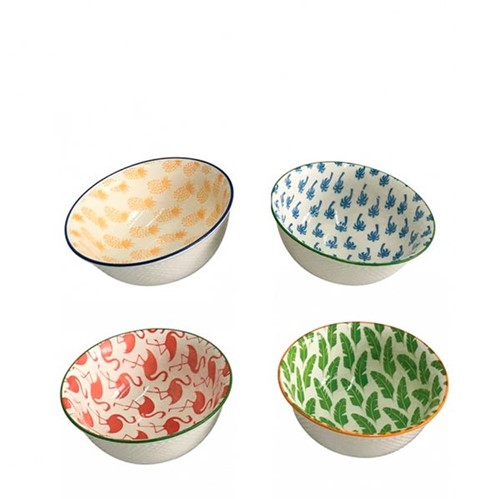 Bowl de Cerâmica Color 4 Peças 13CM - 25379