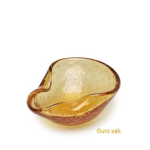 Bowl Nº 2 Tela Âmbar com Ouro - Murano - Cristais Cadoro