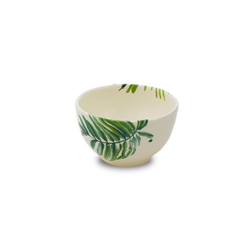Bowl Pequeno em Cerâmica Folhas Verdes 13,5x8cm