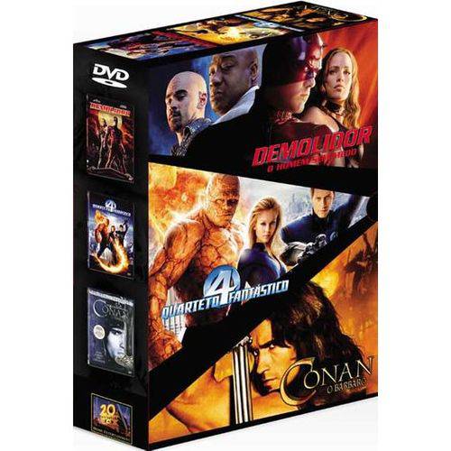 Box 03 DVDs - Demolidor - Quarteto Fantástico - Conan o Bárbaro