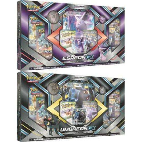 2 Box Pokemon Espeon Gx + Umbreon Gx Carta Gigante - Copag