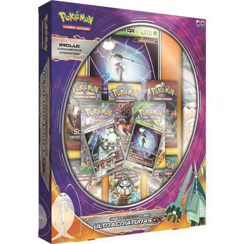 Box Pokémon Ultracriaturas-GX Celesteela-GX e Pheromosa-GX Carta Gigante Playmat