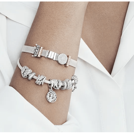 Bracelete Crie & Combine Pandora Shine™ Fecho de Coração
