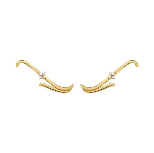 Brinco Ear Cuff Ouro Amarelo 18K e Diamante - Eternity
