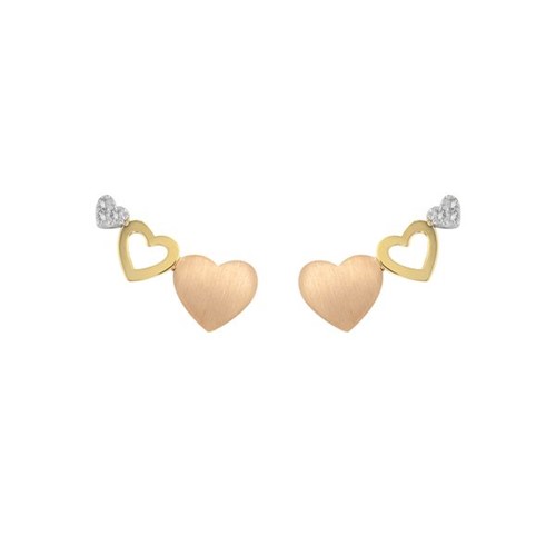 Brinco Ear Cuff Ouro Amarelo e Rosa 18K - Romance