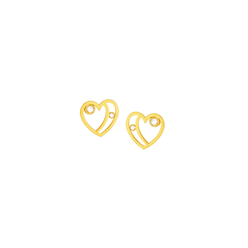 Brinco em Ouro 18K Coração Zircônia - AU5904
