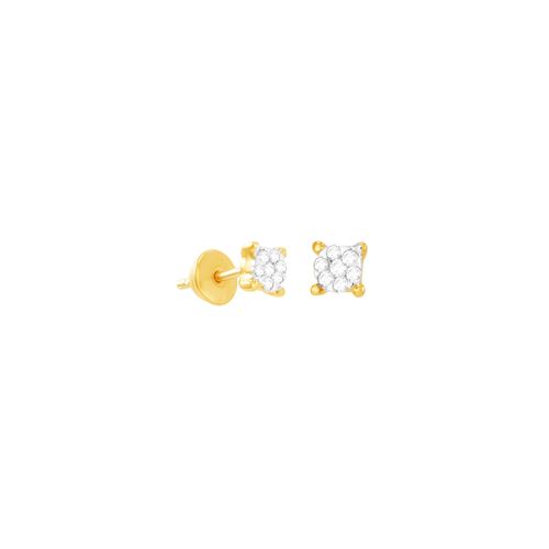 Brinco em Ouro 18K Flor com Diamantes - AU4885