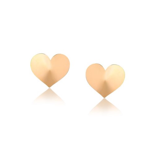 Brinco Pequeno de Coração Liso Folheado em Ouro 18k - 2180000001826