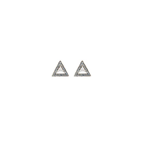 Brinco Triângulo Prata 925 com Zircônia e Espinélio - Talismã